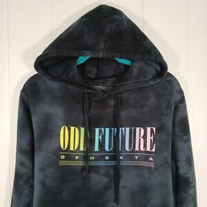 Odd Future OFWGKTA Hoodie Logo Spell Out Men's Small Gray Tie Dye Long Sleeve